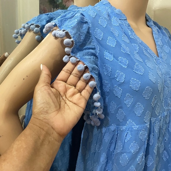 Lilly Pulitzer Blue Mini Dress with Ruffle Sleeves - Picture 6 of 13